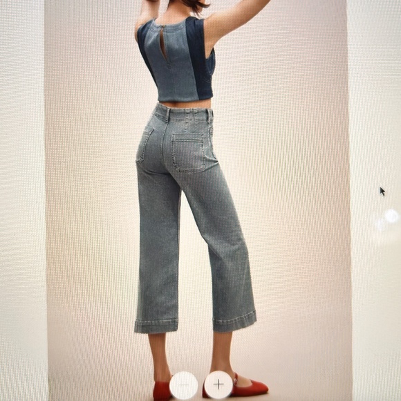 The Colette Cropped, High-Rise, Wide-Leg Jean by Maeve, Size 28 - Picture 2 of 7